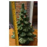 9in tall handmade lighted ceramic Christmas tree.