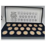 2001 & 2002 P & D 24K gold-plated quarter set 20