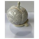 Artist signed crackle glaze pottery