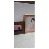 Framed oriantail gashia woman and framed felt