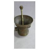 Brass pedestal mortar 6in