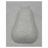 Hazel Atlas white milk glass pear-shaped dish 9"
