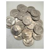 30 Kennedy half dollars mixed years