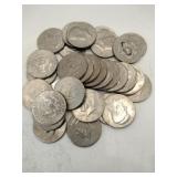 30 Kennedy half dollars mixed years