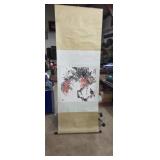 Chinese scroll painting featuring cherry blossom