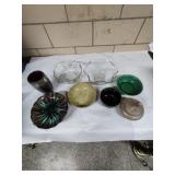 Lot of vintage ceramic and glass bowls, vase, and