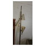Mcm floor pole lamp with ornate plastic shades
