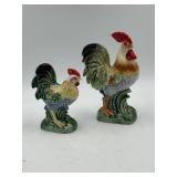 5-8" handpainted Japan ceramic rooster figurines,