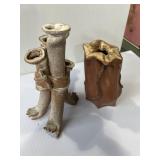 2 unique, handmade pottery vases