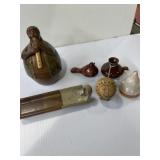Small pottery items and wood carvings