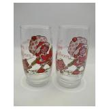 2 1980s strawberry shortcake drinking glasses