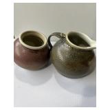 studio pottery stoneware pot and pitcher