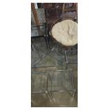 Stainless frame square glass top coffe table and