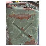 Old military 5 gallon steel Jerry can. 19in tall