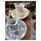 creamy white ceramic, and floral porcelain