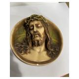 plaster or chalkware wall plaque of Jesus Christ
