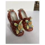 porcelain high heel shoe figurines