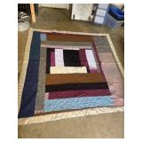 Handmade vintage patchwork quilt 94x94
