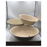 enamelware mixing bowls 16" largest