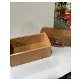 Wooden desktop organizer, and case of cassettes