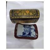 2 Lacquered Trinket Boxes