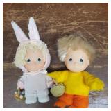 2 enesco precious moments boy and girl easter