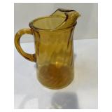 Bartlett Collins amber glass swirl pattern