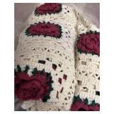 Full size handmade vintage granny square blanket