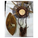 Mixed Media Head Sculpture and Wooden Inlaid