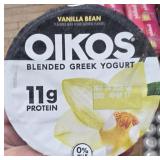24 oikos vanilla bean yogurt (in freezer 2 cases