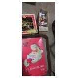 Christmas tree topper, cards, and ornaments