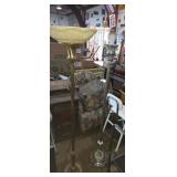 2 marble bace floor lamps one with glass shade