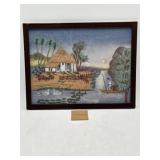 Framed, handcrafted artwork from India, 10x13"