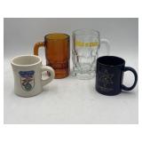 Vintage glass mugs, dog n