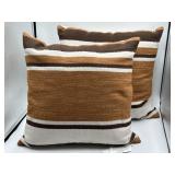 2 new woven striped throw pillows