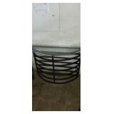 Metal frame sofa table with glass top