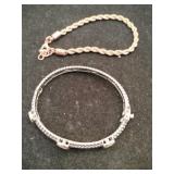 Silvertone, goldtone bracelets
