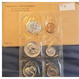 Silver 1957 uncirculated Philadelphia mint proof