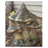Concrete mushroom statue. 18in wide x 21in tall
