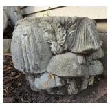 Concrete mushroom planter. 11in tall x 16in in