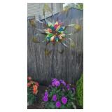 6ft tall outdoor metal wind spinner. Spinner is