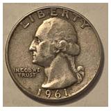 1961 Washington quarter 90%