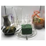 Variety of styles and sizes of vases
