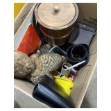 Box full of goodies including ice bucket, blood