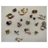 Group of gold tone post earrings