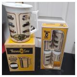 Vintage thermo sew beverage pitcher and insulated
