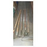 Garden tools , rakes and hoes