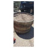 Wooden barrel planter