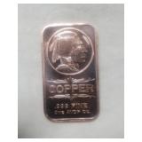 1 Ounce Of .999 Fine Copper BarIndian Head