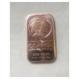 1 Ounce Of .999 Fine Copper BarIndian Head